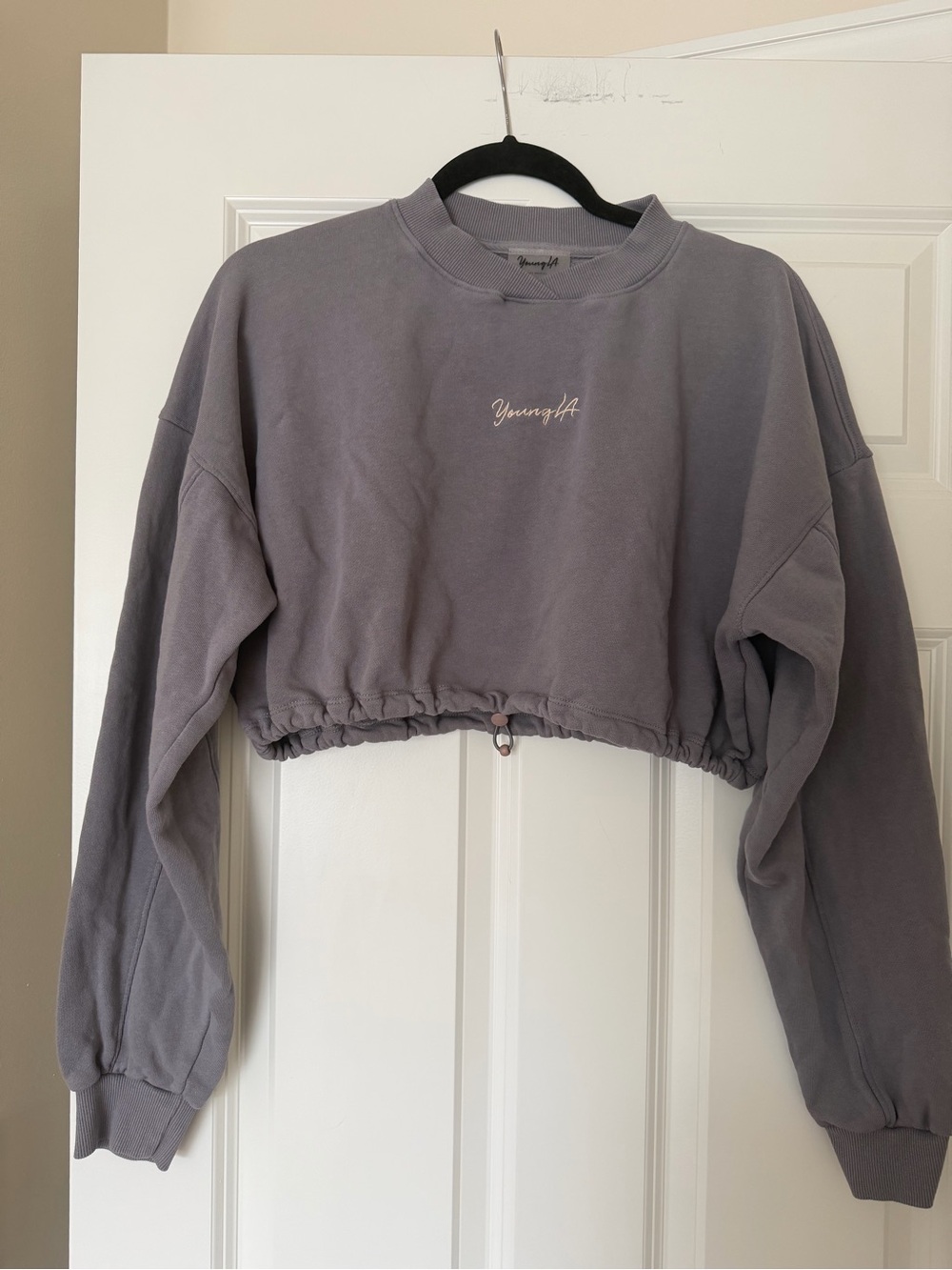 NWOT* YoungLA Women's Cropped Drawstring Sweatshirt - Size Large